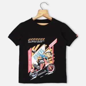 Black & Blue Graphic Printed T-Shirt