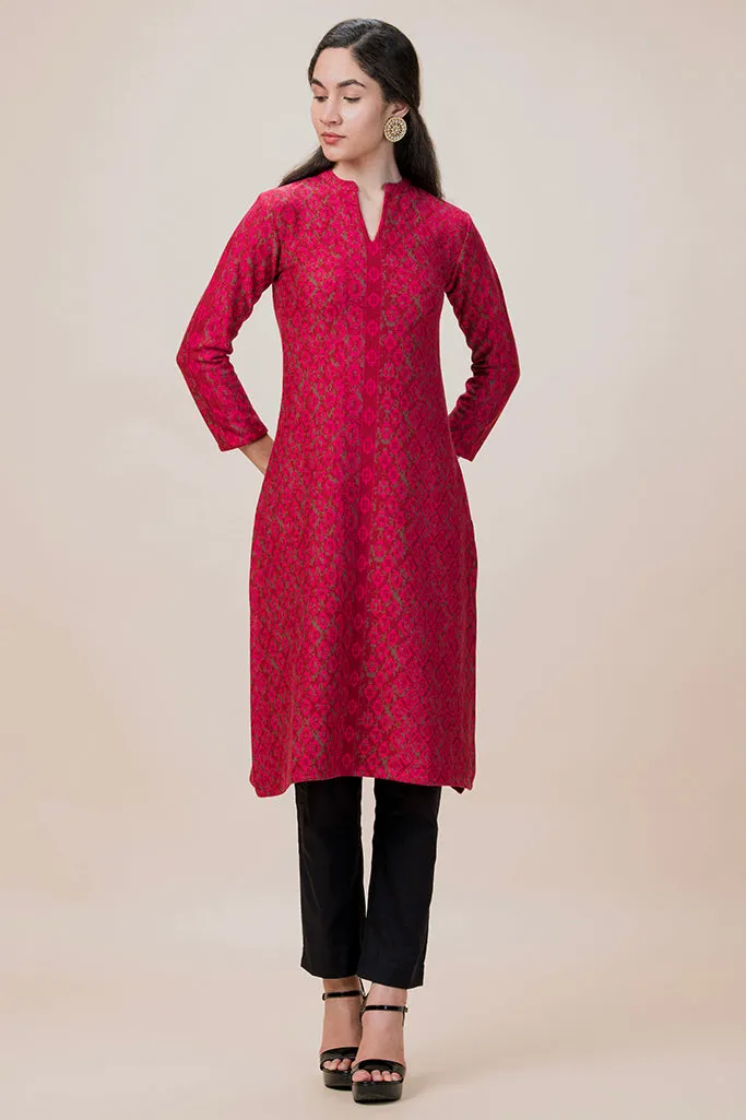 Cranberry Woolen Kurti