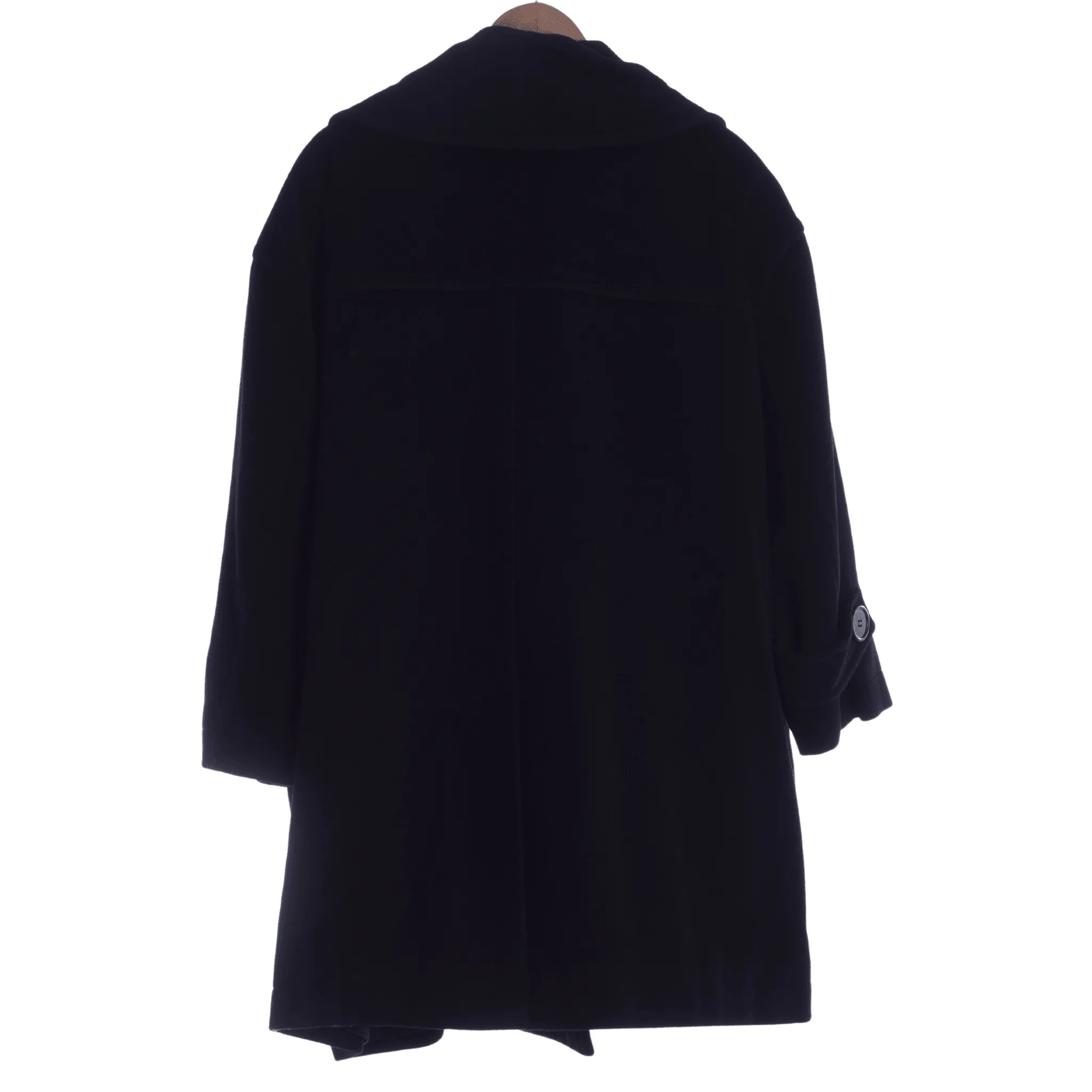 DeJac Cashmere Blend Long Sleeved Black Swing Coat UK Size 16