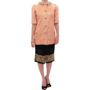 Dolce & Gabbana Exclusive Crystal Brocade Coat Jacket