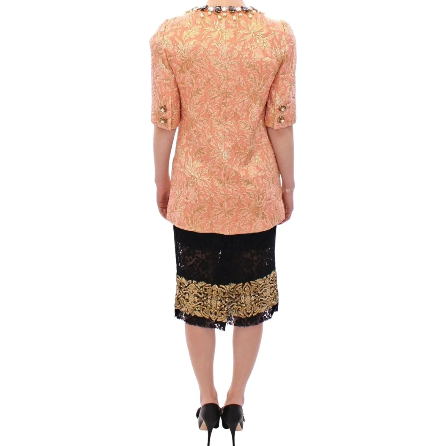 Dolce & Gabbana Exclusive Crystal Brocade Coat Jacket