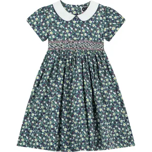 Floral Smocked Girls Dress - Cissy