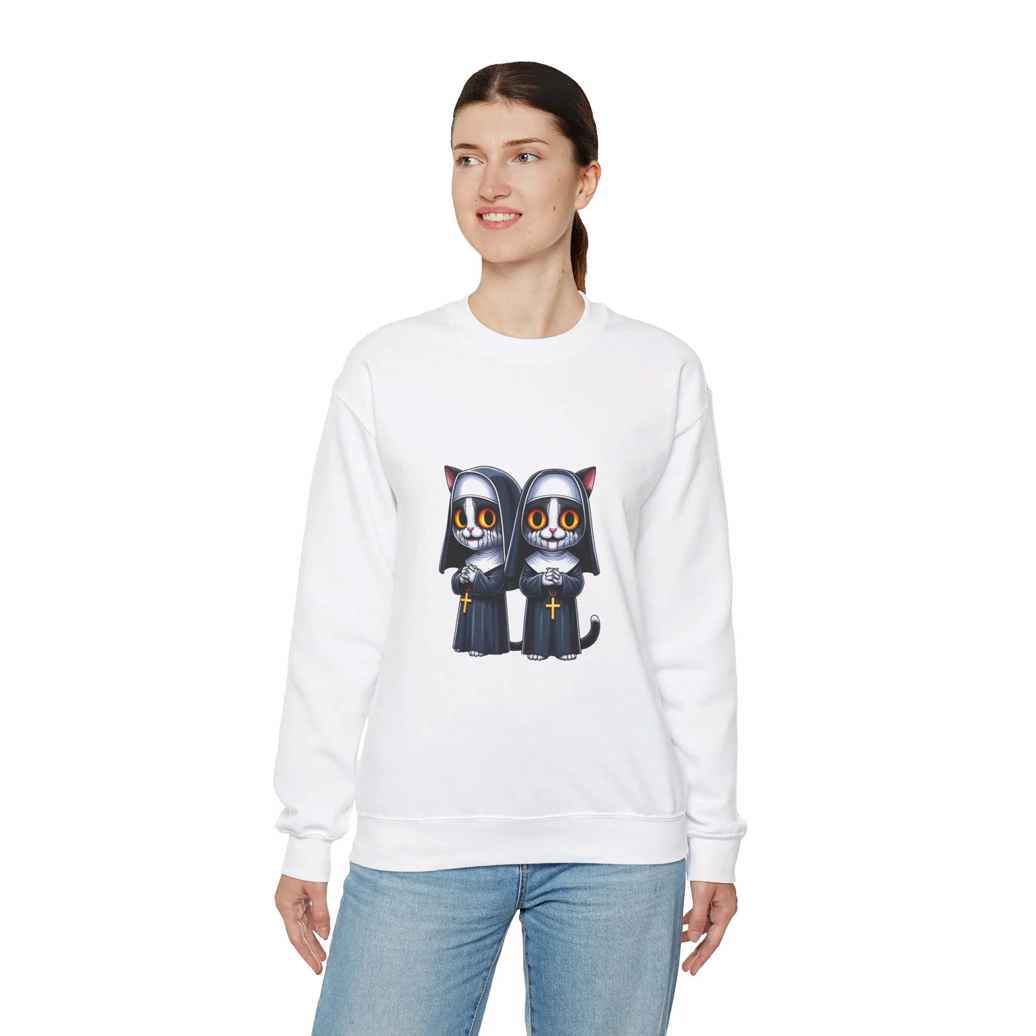 Horror Movie Cats Unisex Heavy Blend™ Crewneck Sweatshirt