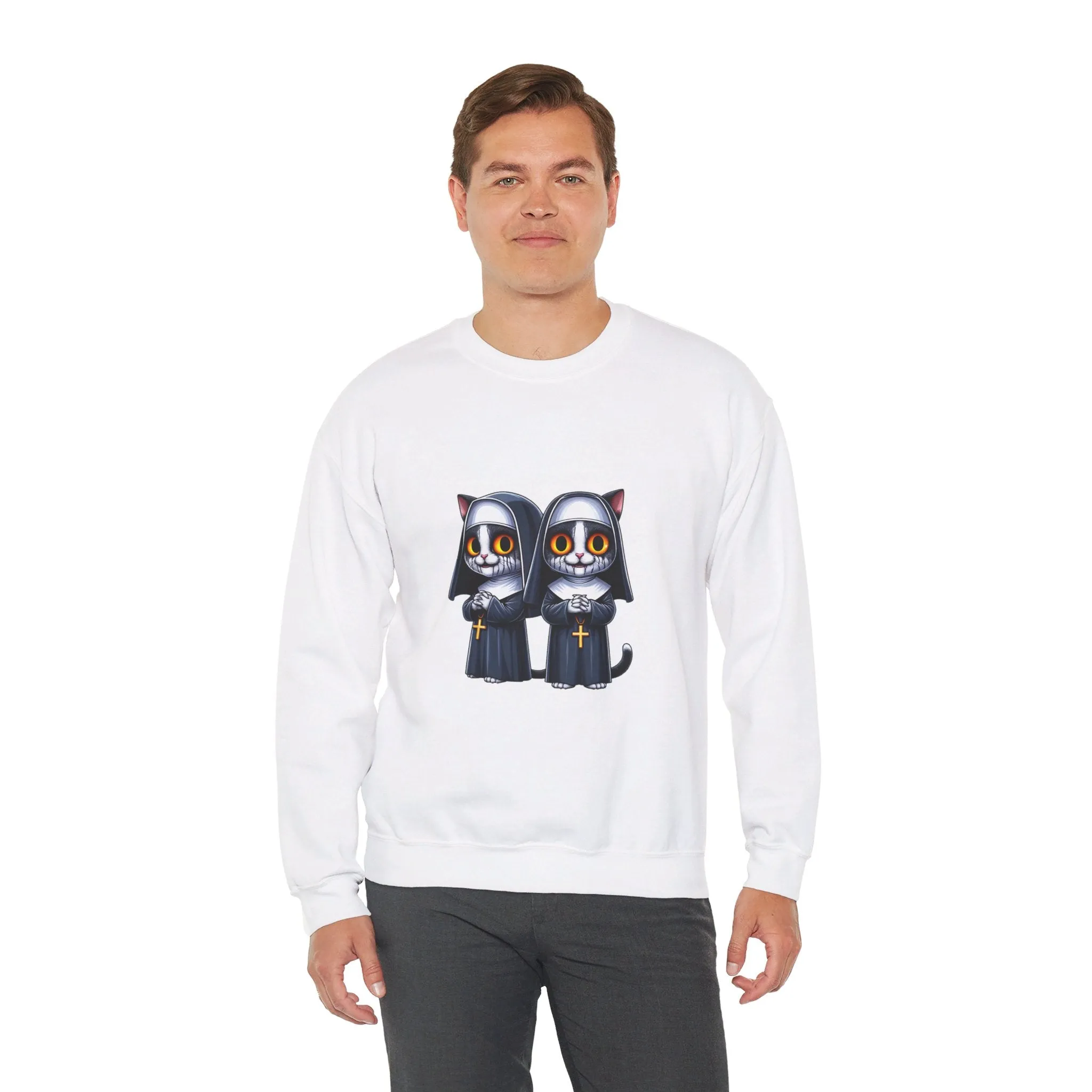 Horror Movie Cats Unisex Heavy Blend™ Crewneck Sweatshirt