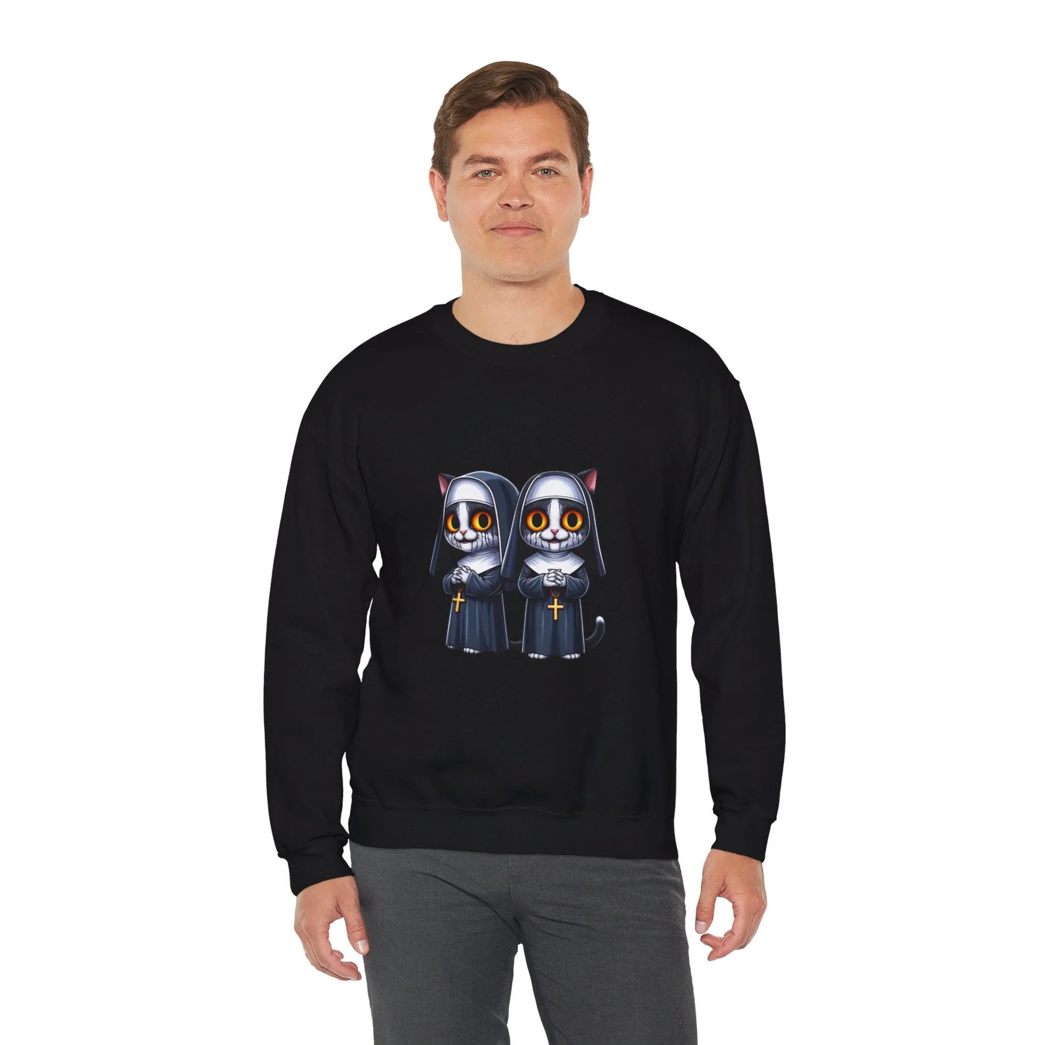 Horror Movie Cats Unisex Heavy Blend™ Crewneck Sweatshirt