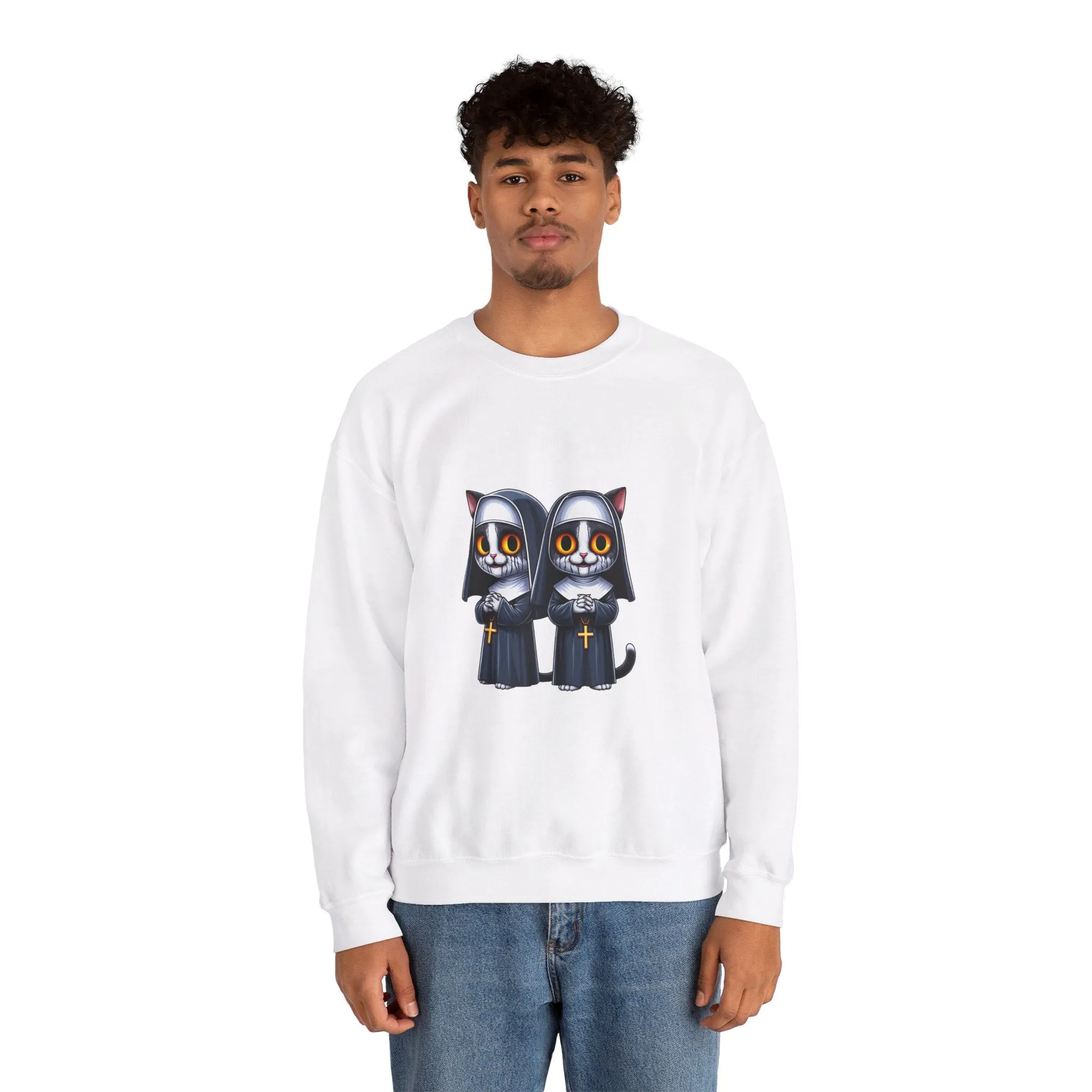 Horror Movie Cats Unisex Heavy Blend™ Crewneck Sweatshirt