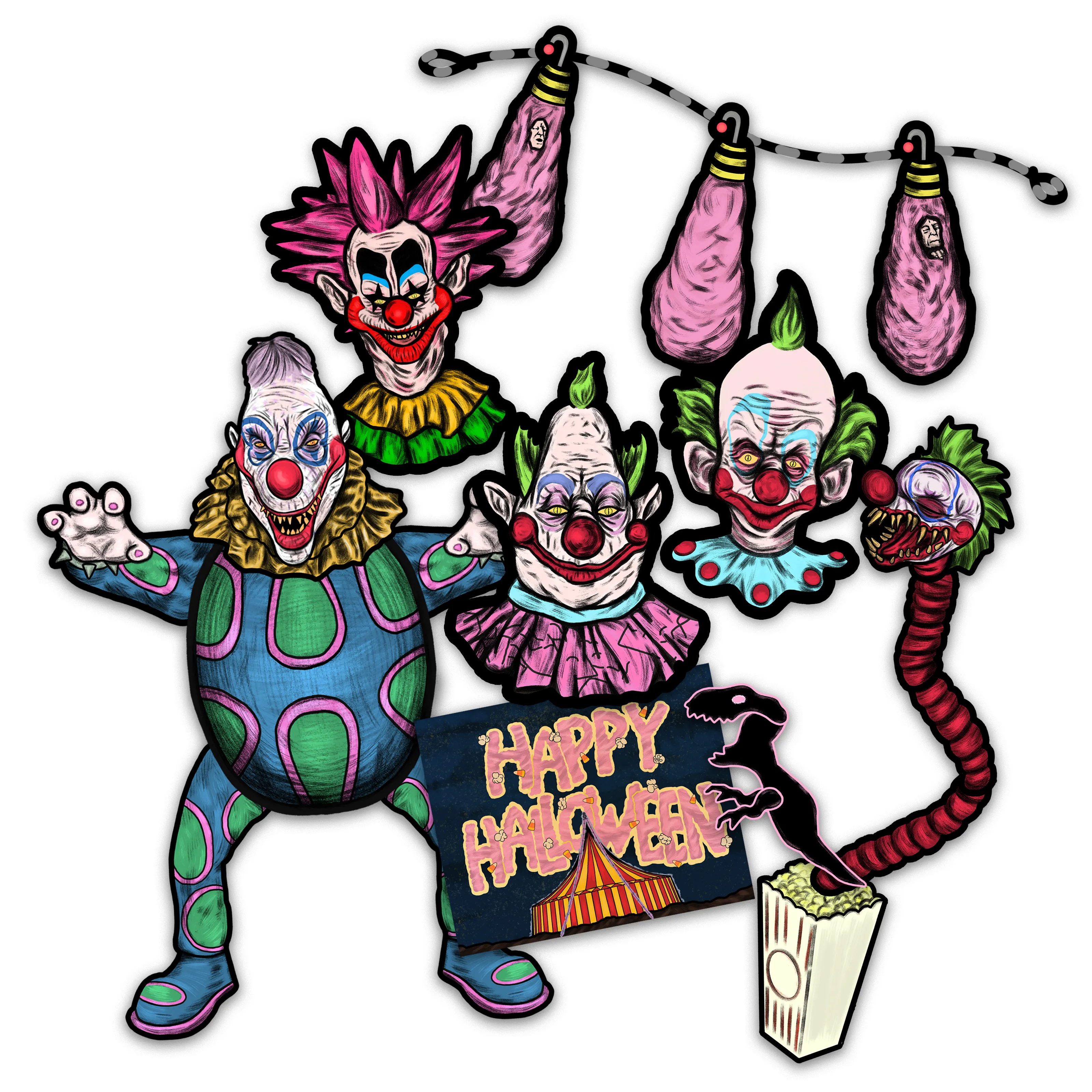 Killer Klowns from Outer Space Retro Inspired Decorama Decoration Collector's Set