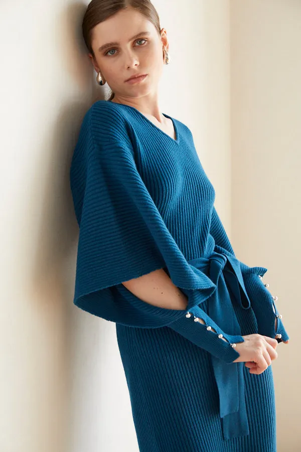 Margot Open Sleeve Knit Dress  <br> -BLU-