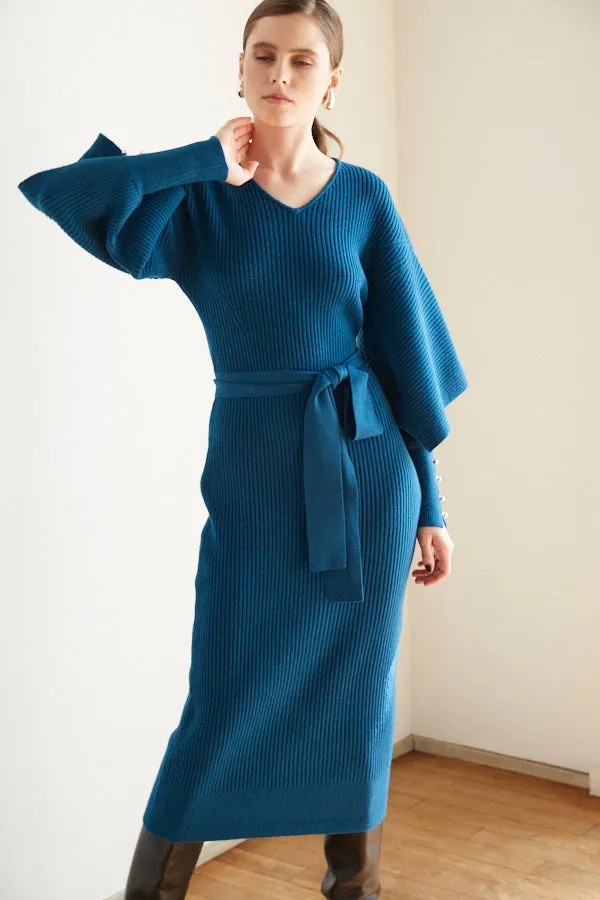 Margot Open Sleeve Knit Dress  <br> -BLU-