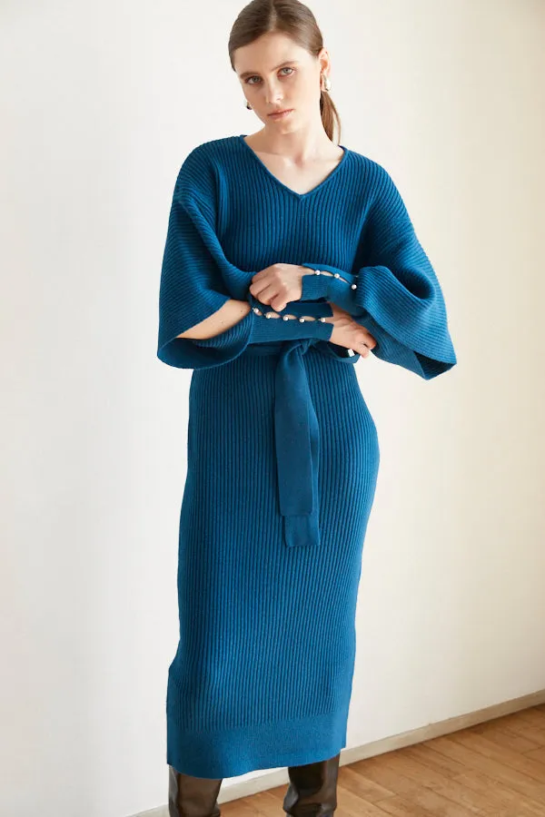 Margot Open Sleeve Knit Dress  <br> -BLU-