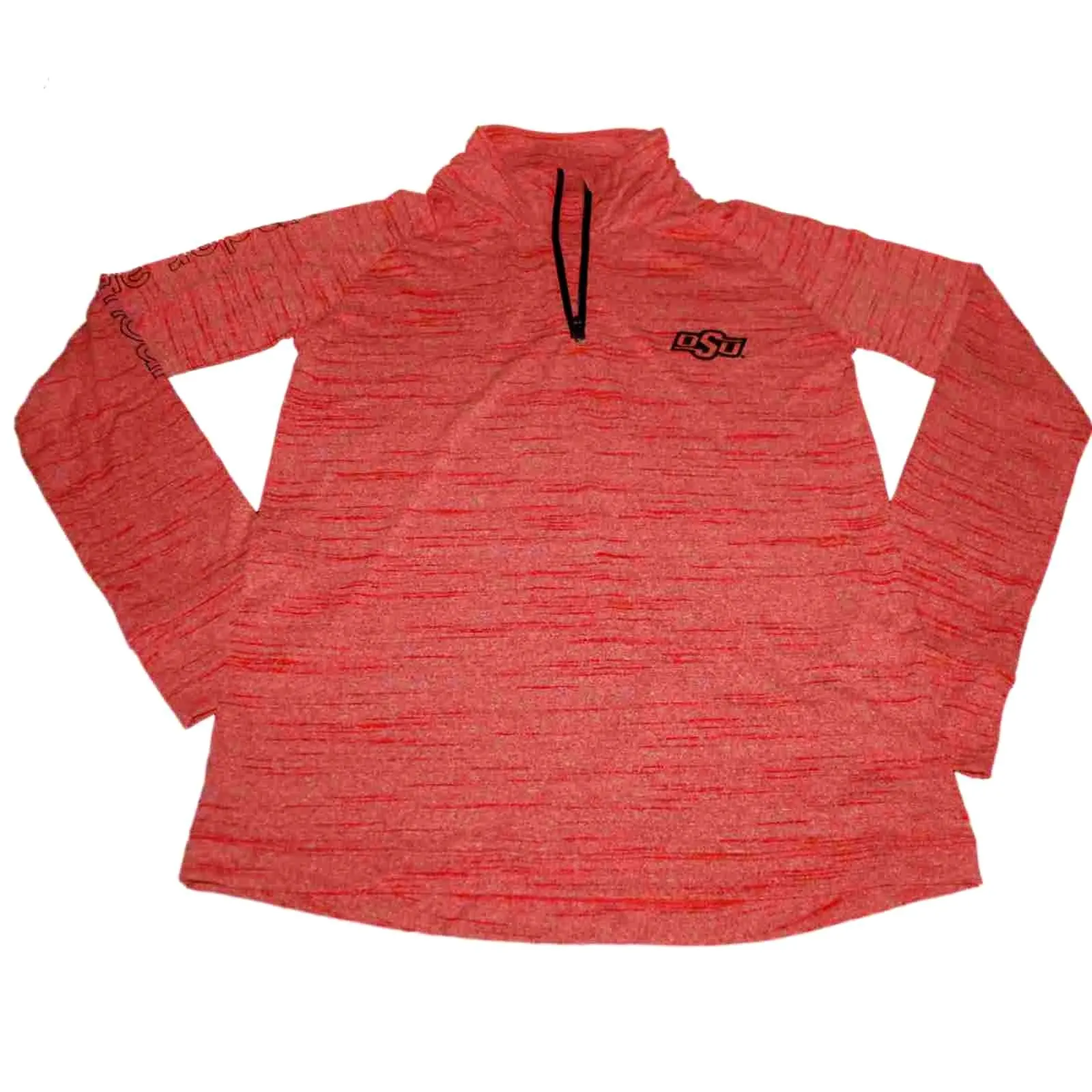 Oklahoma State Cowboys UA Under Armour Girls Orange 1/4 Zip LS T-Shirt (M)