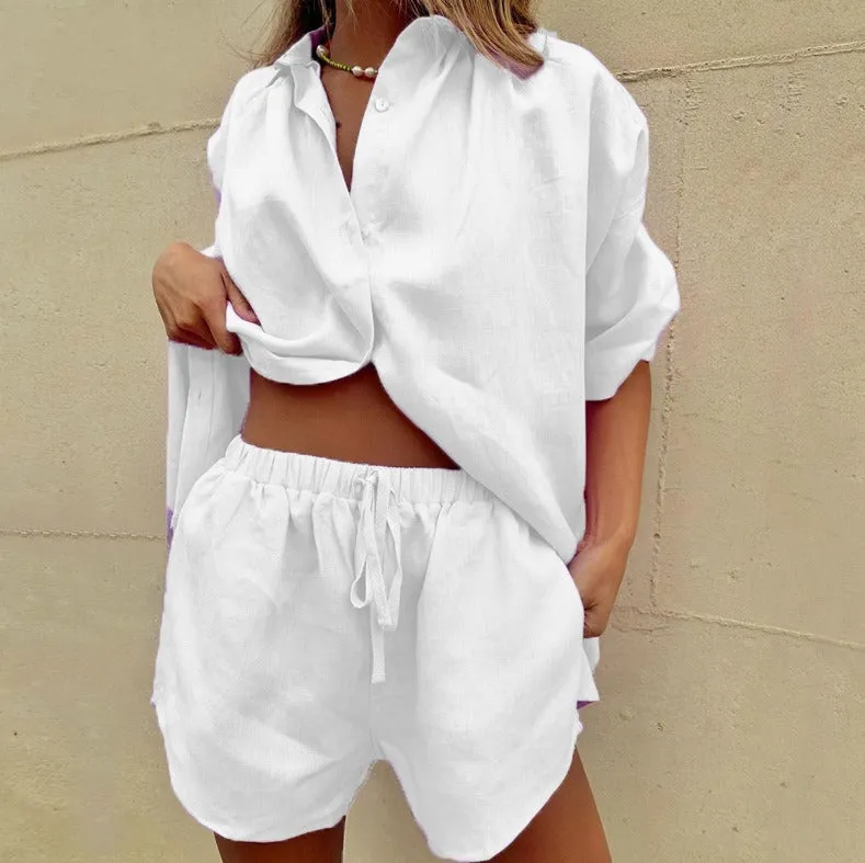 Pre Order:  Comfy Shirt Drawstring Shorts Set