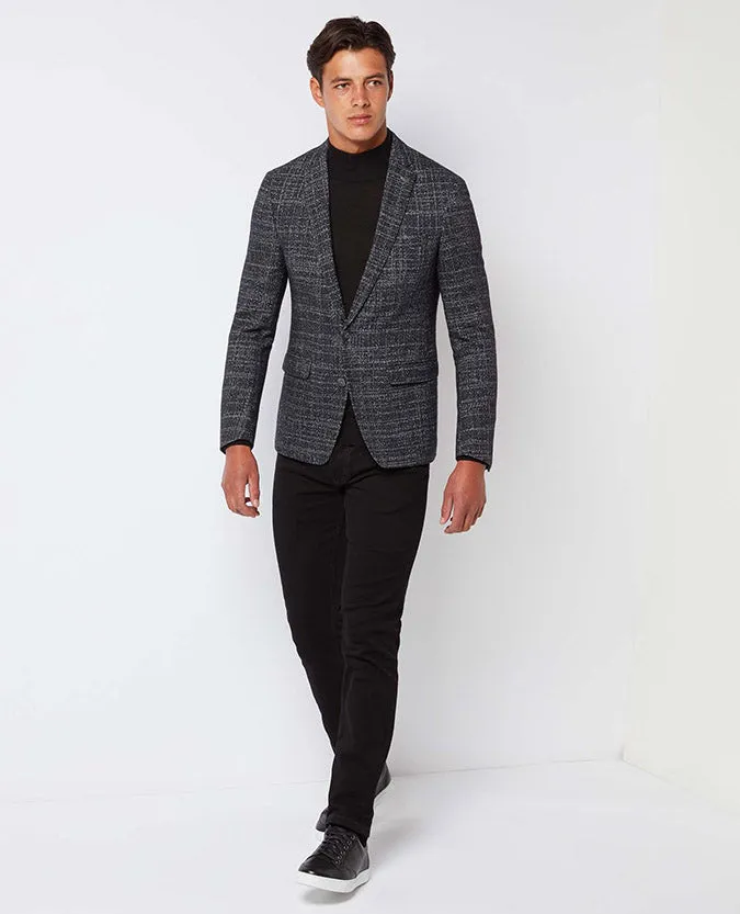 Slim Fit Abstract Wool-Rich Jersey Jacket