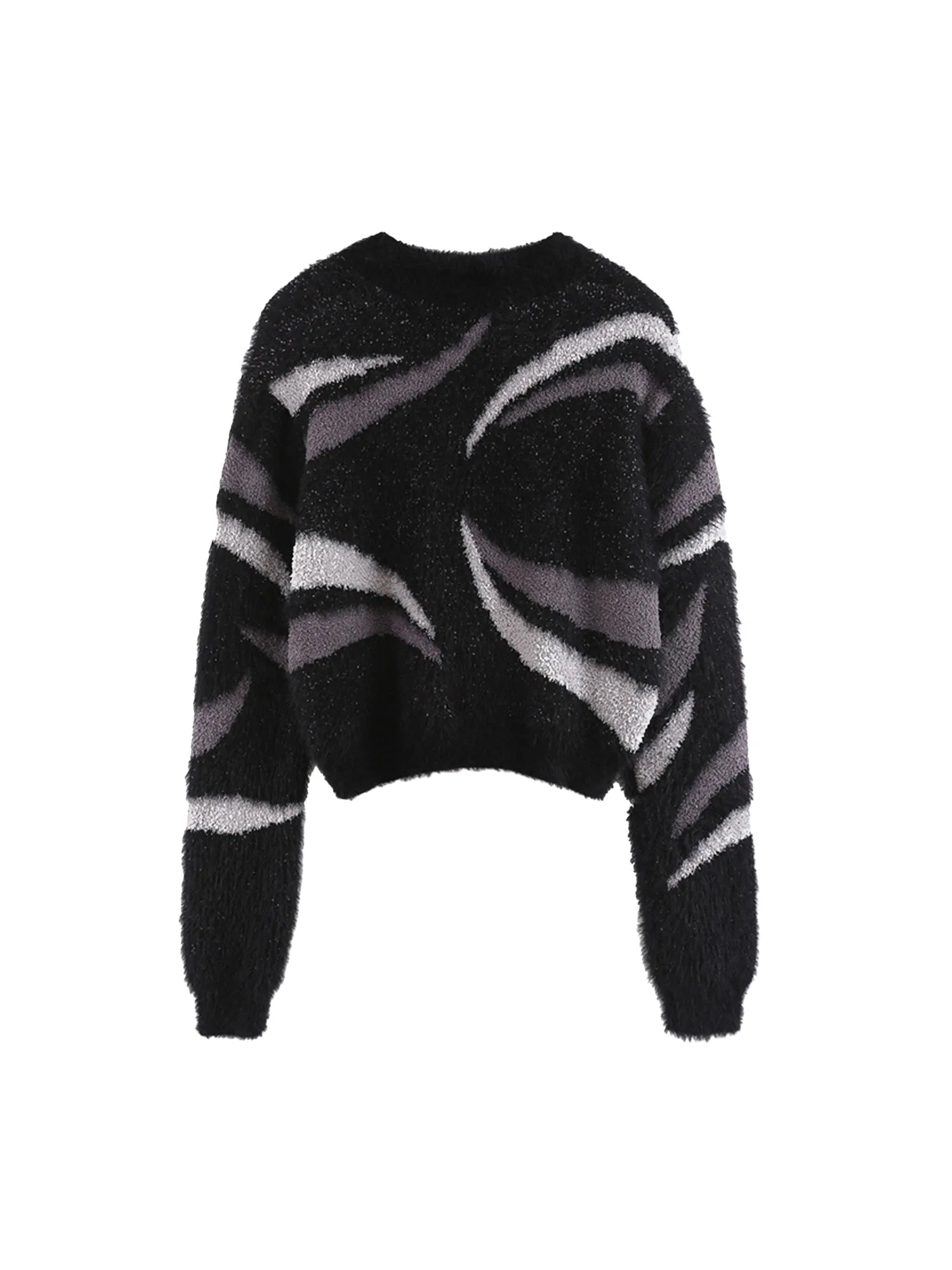 Thesupermade Crop Knit Fuzzy Sweater